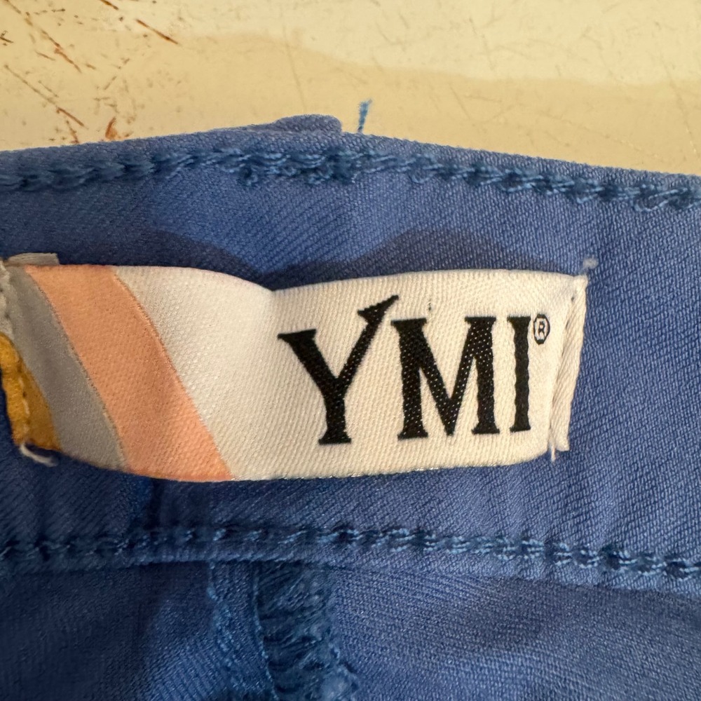 YMI Pants Women 2X Blue Cotton Blend Stretch 5-Pocket Mid Rise Slim Straight - Picture 3 of 7